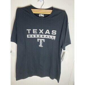 Texas Rangers T Shirt Mens L MLB Baseball Fanatics 100% Cotton Black #1